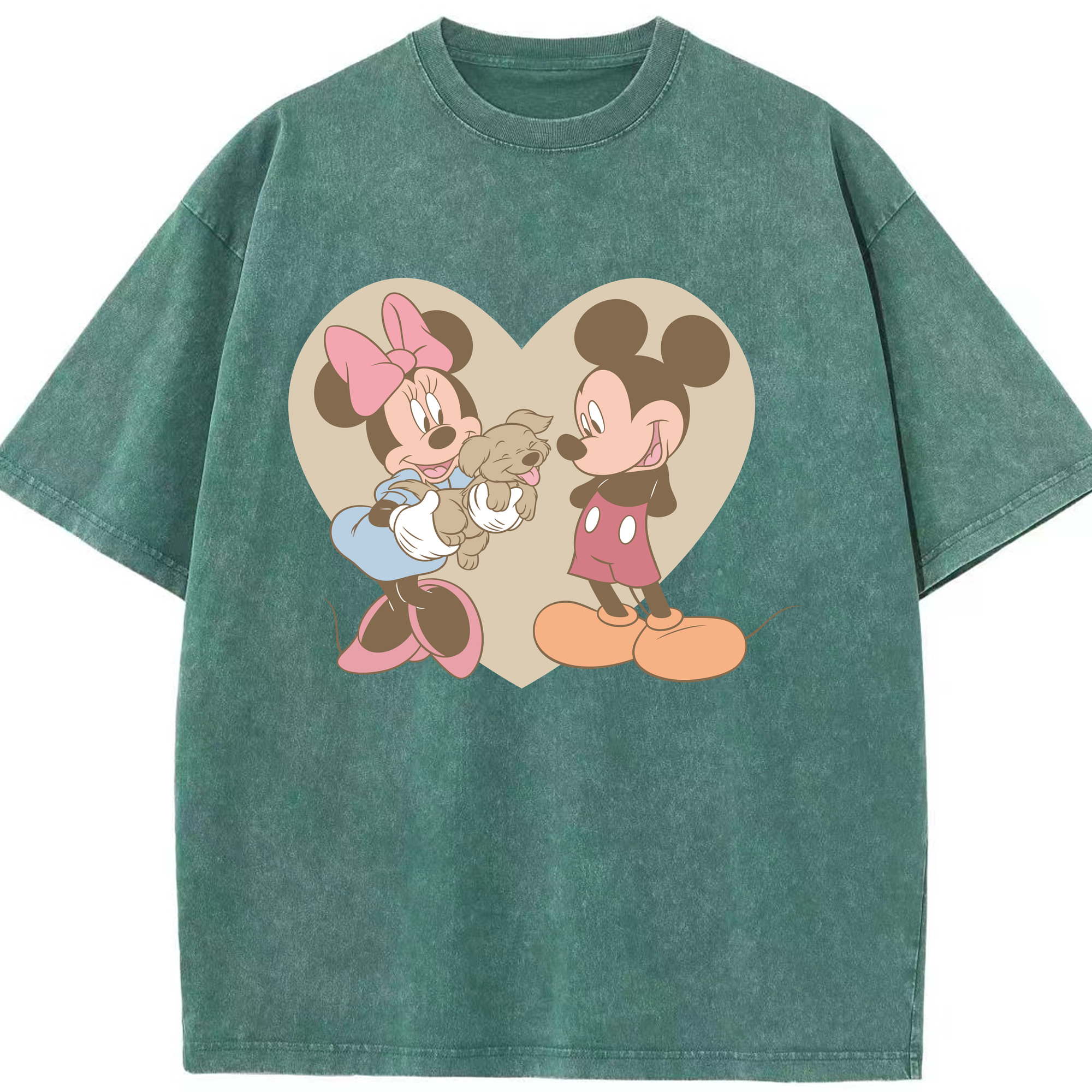 （画像用） ミッキーマウス Mickey Mouse 綿100% ヴィンテージ風 半袖Tシャツ（フロントプリント）